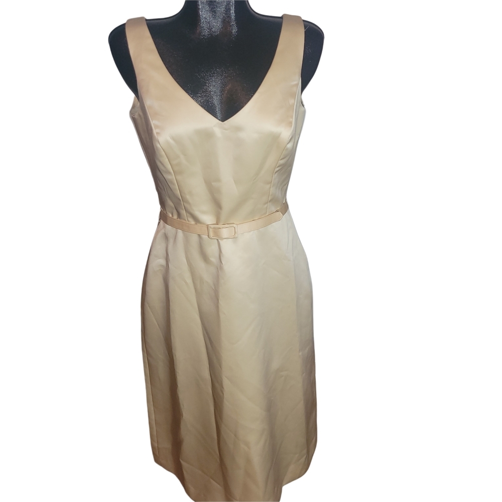 After Six Champagne Formal Bridesmaid Prom Sleeveless Dress 10